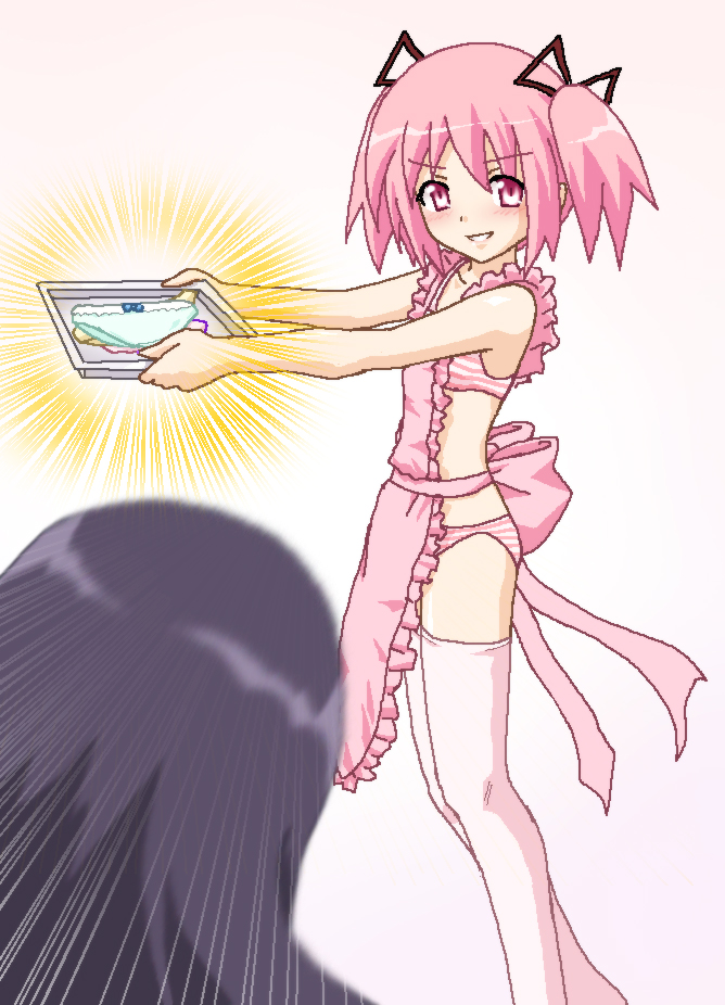 akemi homura and kaname madoka (mahou shoujo madoka magica) drawn by hayashiya_zankurou