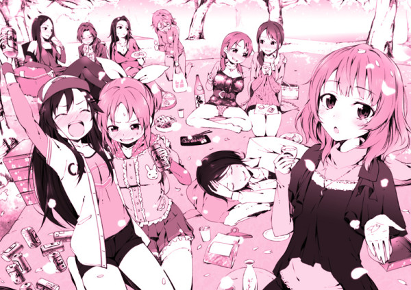 takagaki kaede, abe nana, mifune miyu, katagiri sanae, himekawa yuki, and 5 more (idolmaster and 1 more) drawn by u_(the_unko)
