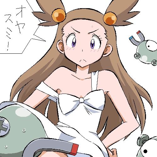 magnemite and jasmine (pokemon and 1 more) drawn by gomatarou_(pixiv196136)