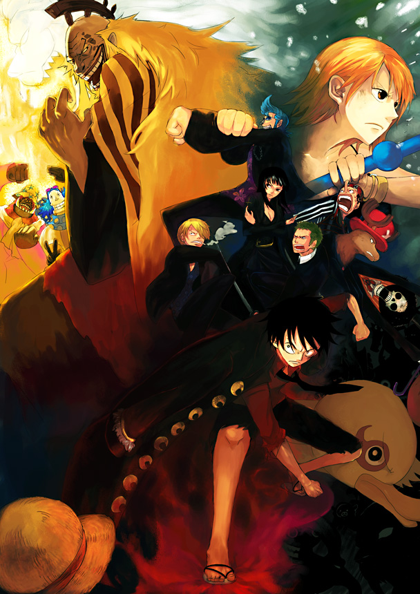 nami, monkey d. luffy, nico robin, roronoa zoro, sanji, and 8 more (one piece and 1 more) drawn by kinou_(momen)