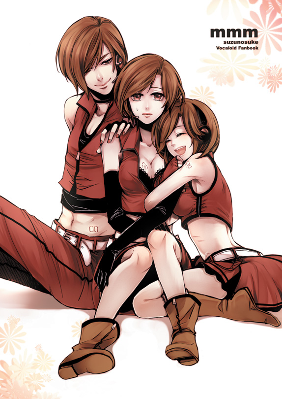 meiko, sakine meiko, and meito (vocaloid) drawn by suzunosuke_(sagula)