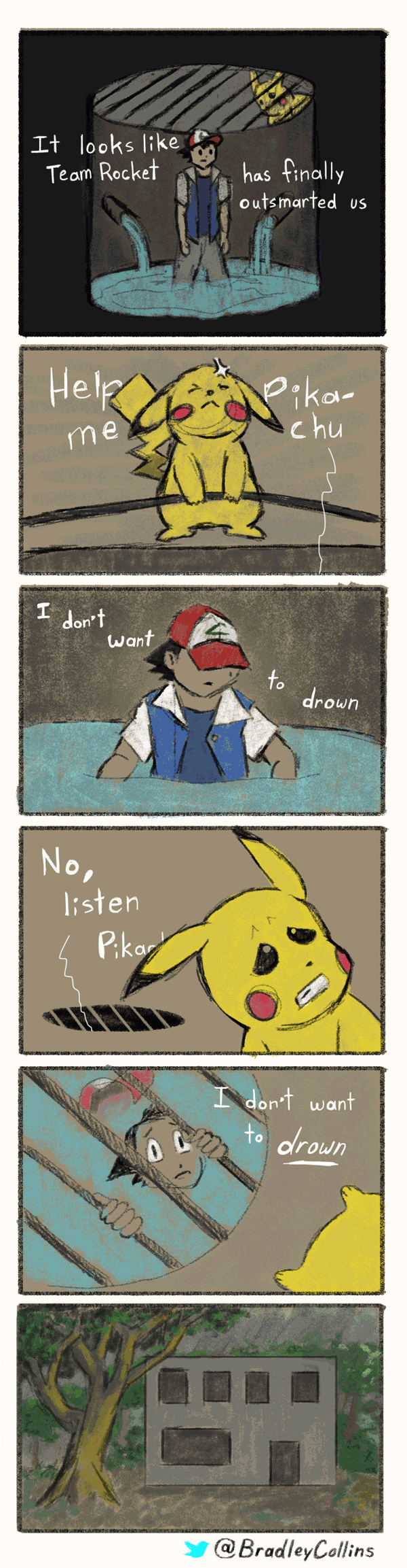 pikachu and ash ketchum (pokemon) drawn by bradley_collins