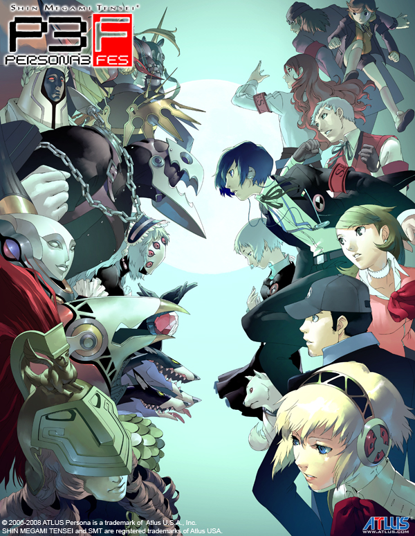 yuuki makoto, aigis, takeba yukari, kirijou mitsuru, yamagishi fuuka, and 15 more (persona and 1 more) drawn by soejima_shigenori