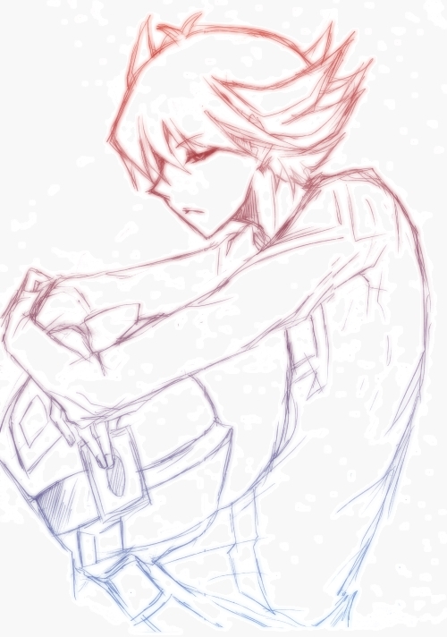 fudo yusei (yu-gi-oh! and 1 more) drawn by neruhodo_oishii