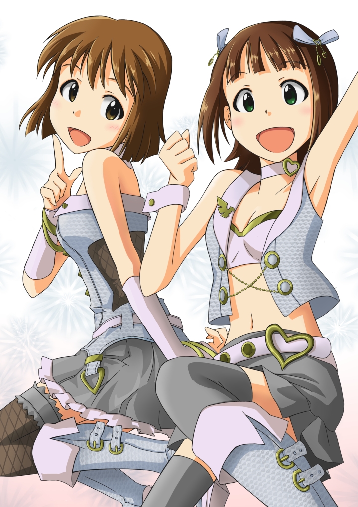 amami haruka and hagiwara yukiho (idolmaster) drawn by rokusyo