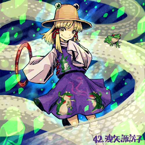 moriya suwako and mishaguji (touhou) drawn by meimaru_inuchiyo