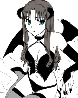 tohsaka rin (fate and 1 more) drawn by boribeya