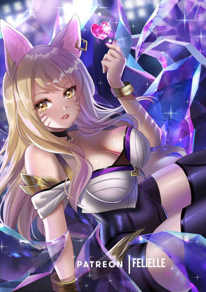 ahri and k/da ahri (league of legends) drawn by felielle