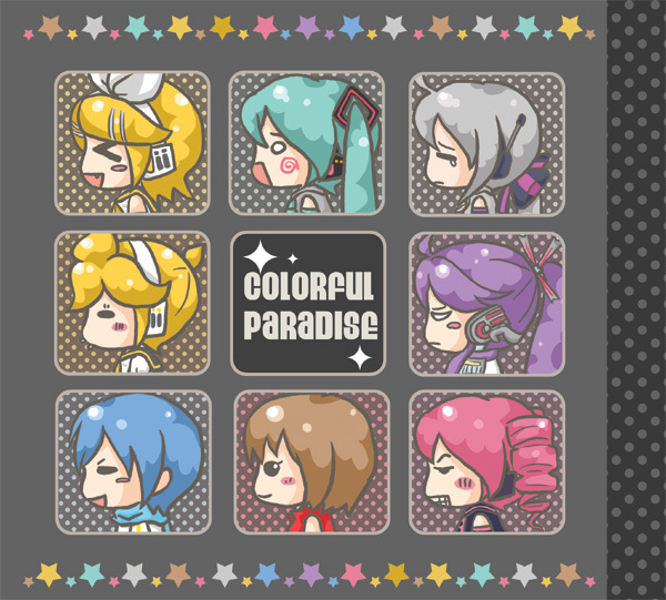 hatsune miku, kagamine rin, kagamine len, kasane teto, kaito, and 4 more (vocaloid and 1 more) drawn by ayo_(yutaka8637)