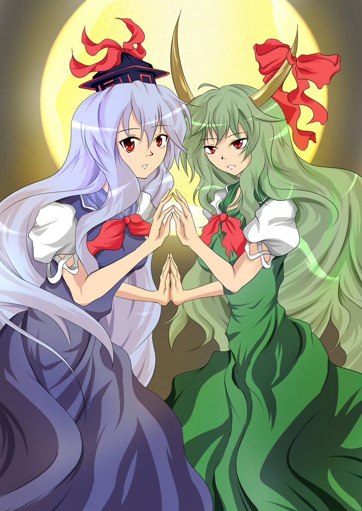 kamishirasawa keine and ex-keine (touhou) drawn by kokuri