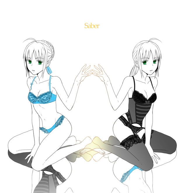 artoria pendragon and saber (fate and 2 more) drawn by ao_(sodalite)