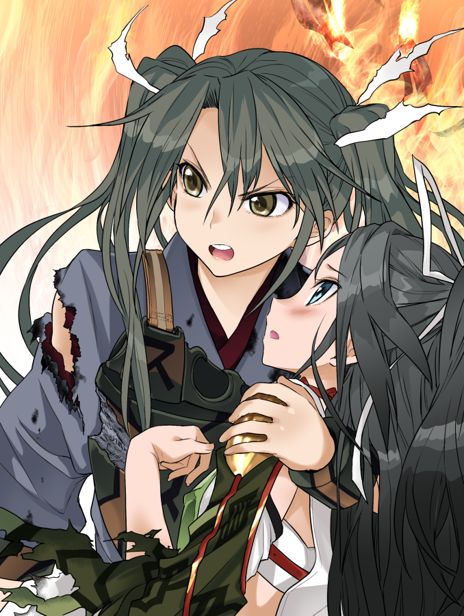 zuikaku, katsuragi, and zuikaku kai (kantai collection) drawn by sumeragi_hamao