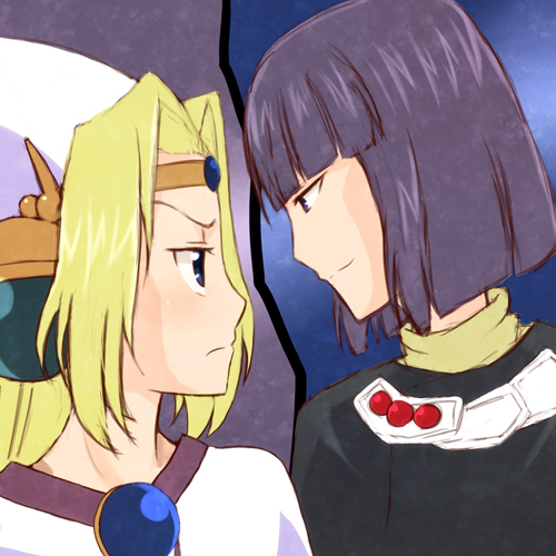xelloss and filia ul copt (slayers) drawn by murage_yuri