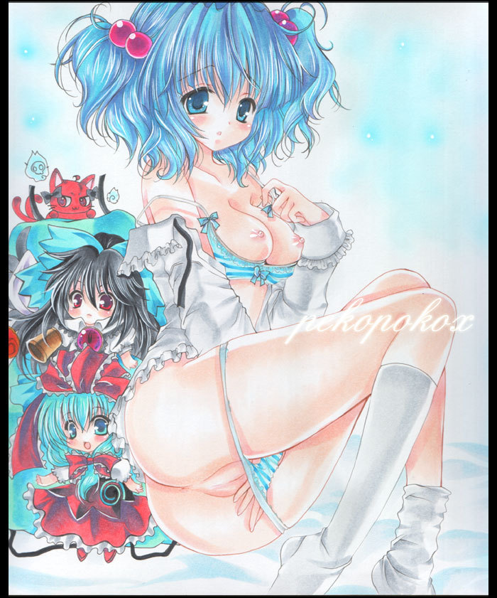 kaenbyou rin, reiuji utsuho, kawashiro nitori, and kagiyama hina (touhou) drawn by pekopokox