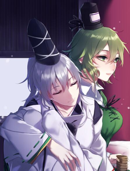 mononobe no futo and soga no tojiko (touhou) drawn by hug_(yourhug)