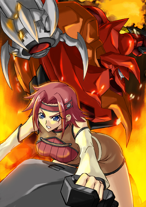 kouzuki kallen, guren, and guren mk-ii (code geass)