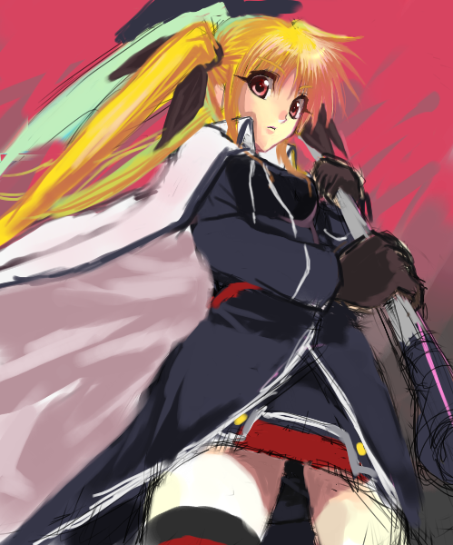 fate testarossa and bardiche (lyrical nanoha and 1 more)