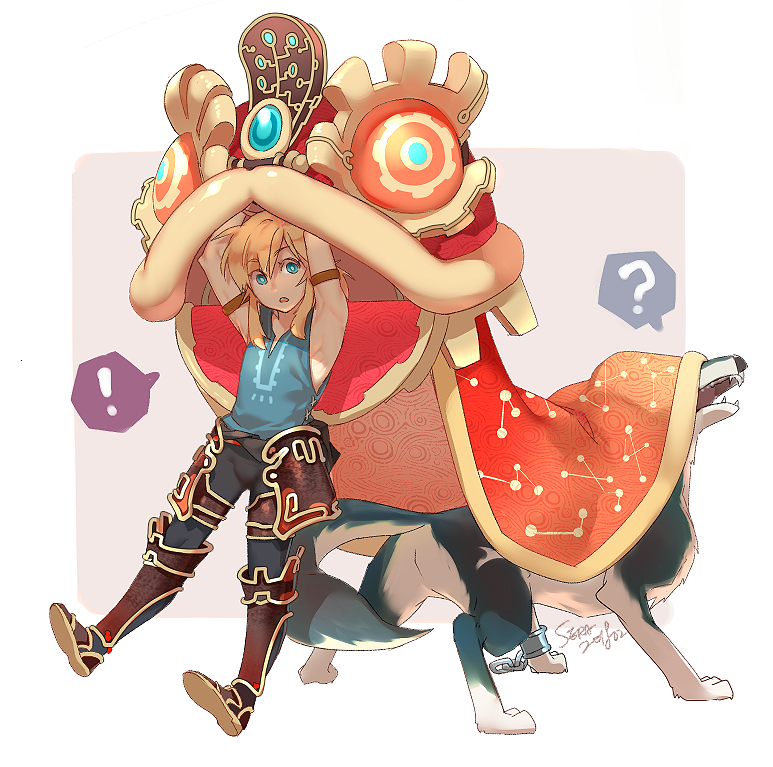 link and wolf link (the legend of zelda and 2 more) drawn by natsuyon