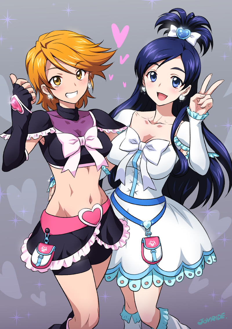 misumi nagisa, yukishiro honoka, cure black, and cure white (precure and 1 more) drawn by joy_ride