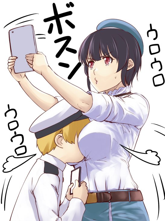 admiral, takao, and little boy admiral (kantai collection) drawn by ishii_hisao
