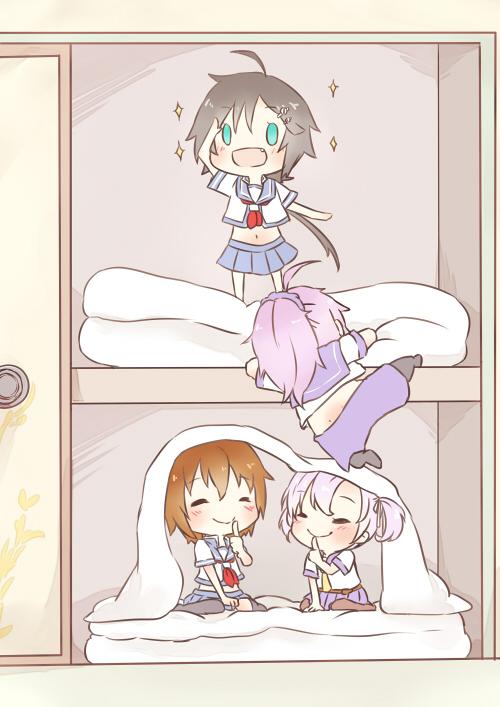 aoba, kinugasa, furutaka, and kako (kantai collection) drawn by mizu_bonbori
