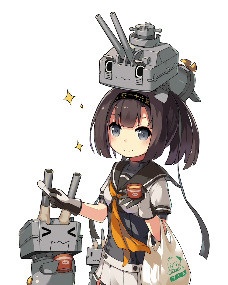 rensouhou-chan, akizuki, and chou-10cm-hou-chan (kantai collection) drawn by lino-lin
