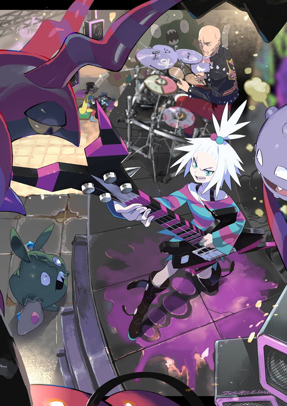 roxie, riolu, scolipede, koffing, trubbish, and 2 more (pokemon and 1 more) drawn by e_volution