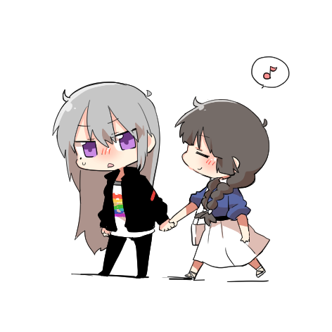tsukino mito and higuchi kaede (nijisanji) drawn by rebecca_(keinelove)