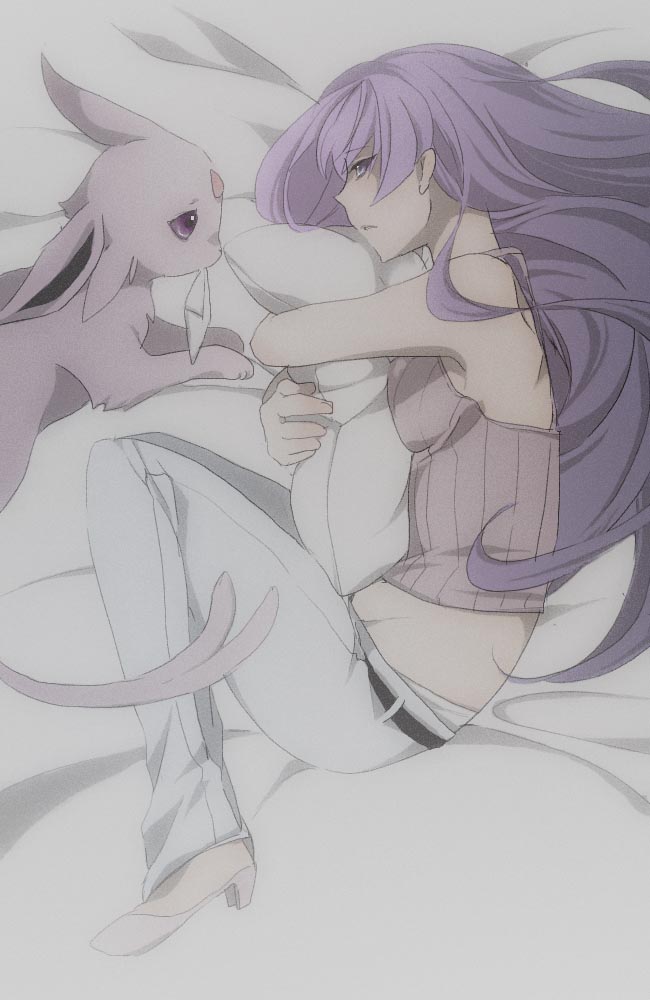 espeon and sabrina (pokemon and 1 more) drawn by satou_rika_(rikaooo)