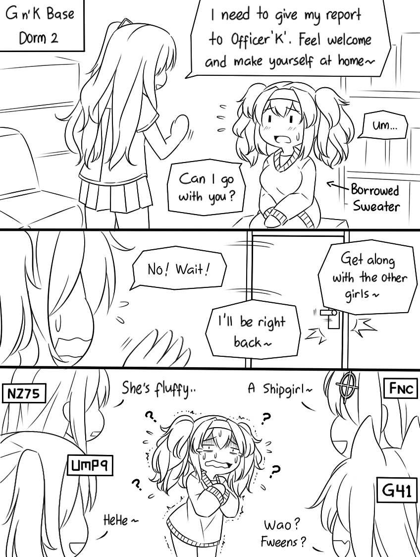 ump45, ump9, gambier bay, g41, fnc, and 1 more (kantai collection and 1 more) drawn by guin_guin