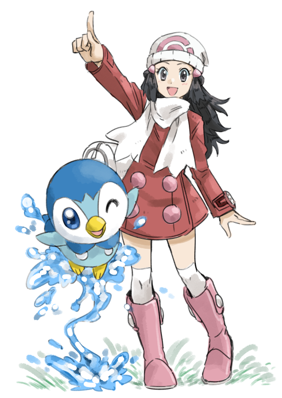 dawn and piplup (pokemon and 2 more) drawn by tsukikage_oyama