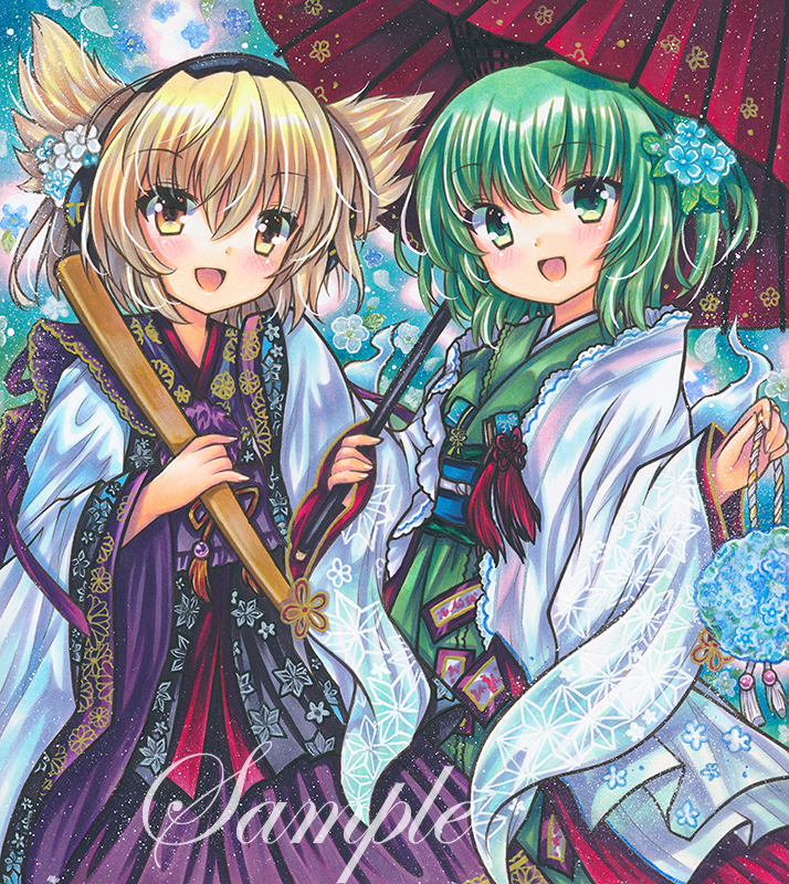 toyosatomimi no miko and soga no tojiko (touhou) drawn by rui_(sugar3)
