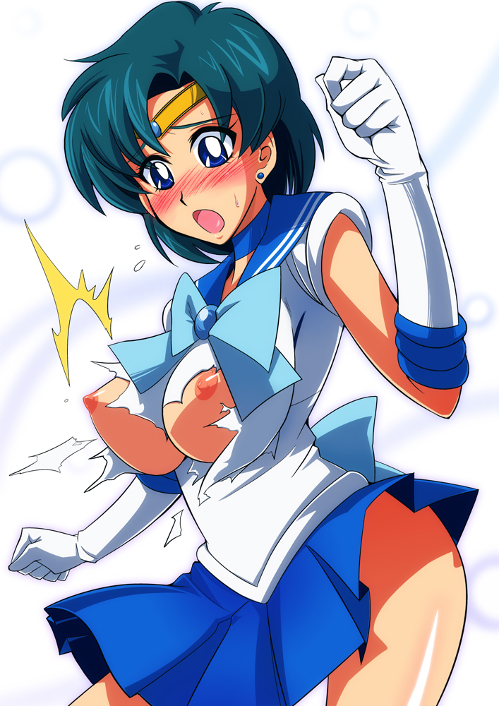 mizuno ami and sailor mercury (bishoujo senshi sailor moon) drawn by sahara_wataru