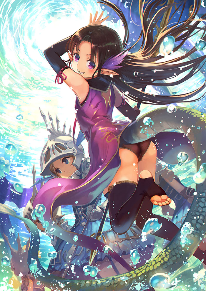 otohime's bodyguard and otohime (shadowverse) drawn by ponzu_(catponz)