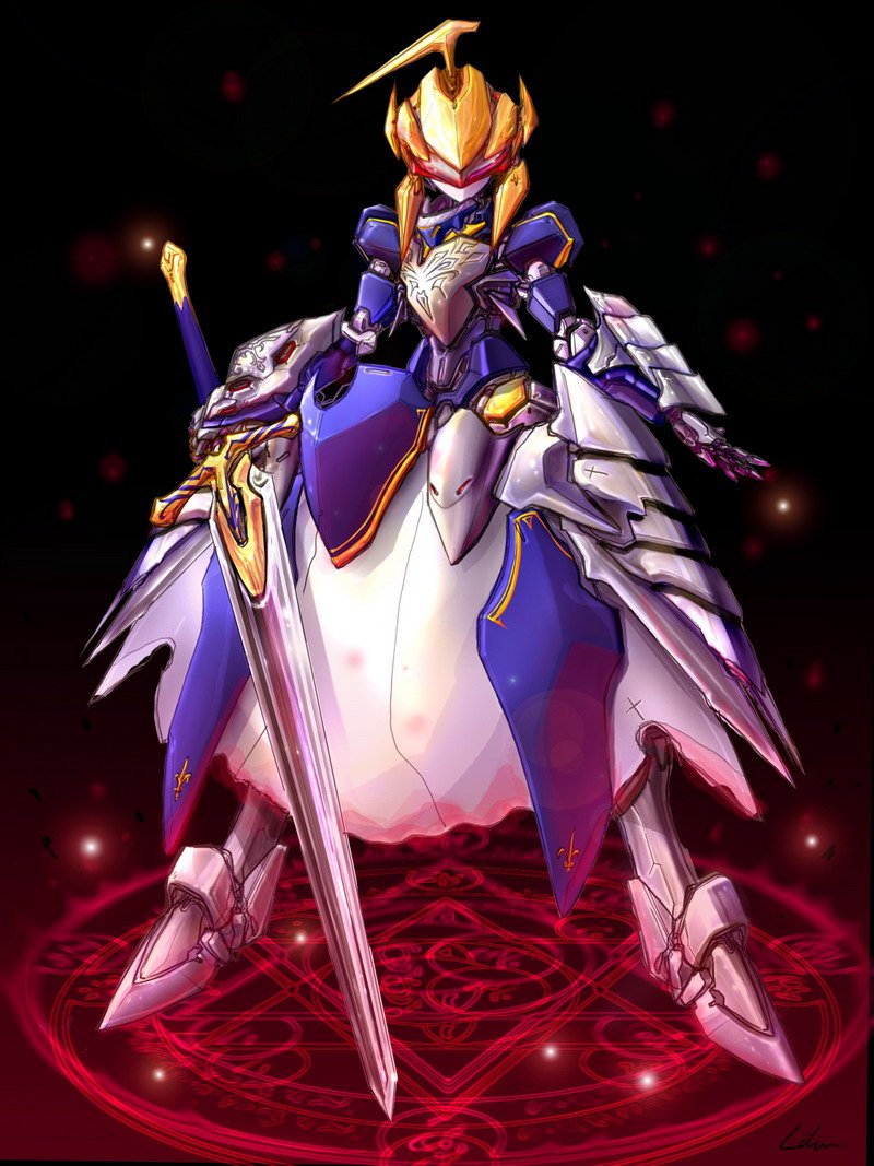 artoria pendragon, saber, and fairlion (fate and 3 more) drawn by lin+