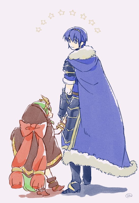 tiki and marth (fire emblem and 2 more) drawn by murabito_ba