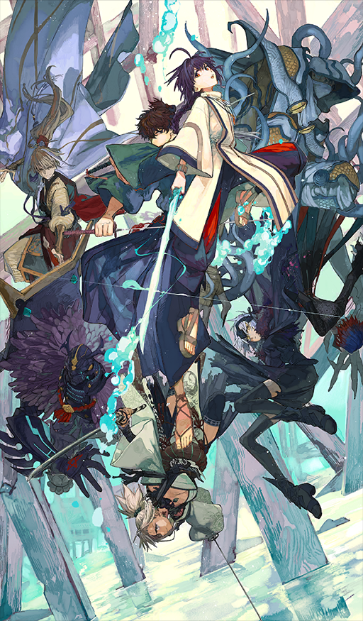 jeanne d'arc alter, miyamoto musashi, yamato takeru, miyamoto iori, archer, and 3 more (fate and 2 more) drawn by wataru_rei