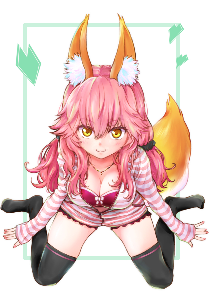 tamamo and tamamo no mae (fate and 2 more) drawn by qta