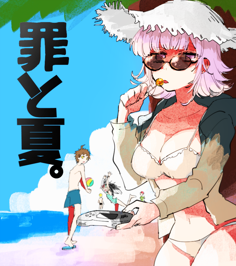 nanami chiaki, hinata hajime, mioda ibuki, koizumi mahiru, and kuzuryu fuyuhiko (danganronpa and 1 more) drawn by yumemiya
