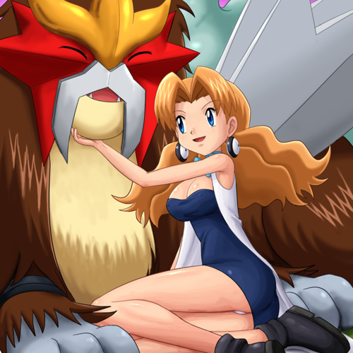 entei and molly hale (pokemon and 1 more) drawn by pokemoa