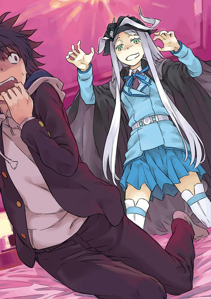 kamijou touma, aleister crowley, and aleis-tan (toaru majutsu no index and 1 more) drawn by haimura_kiyotaka