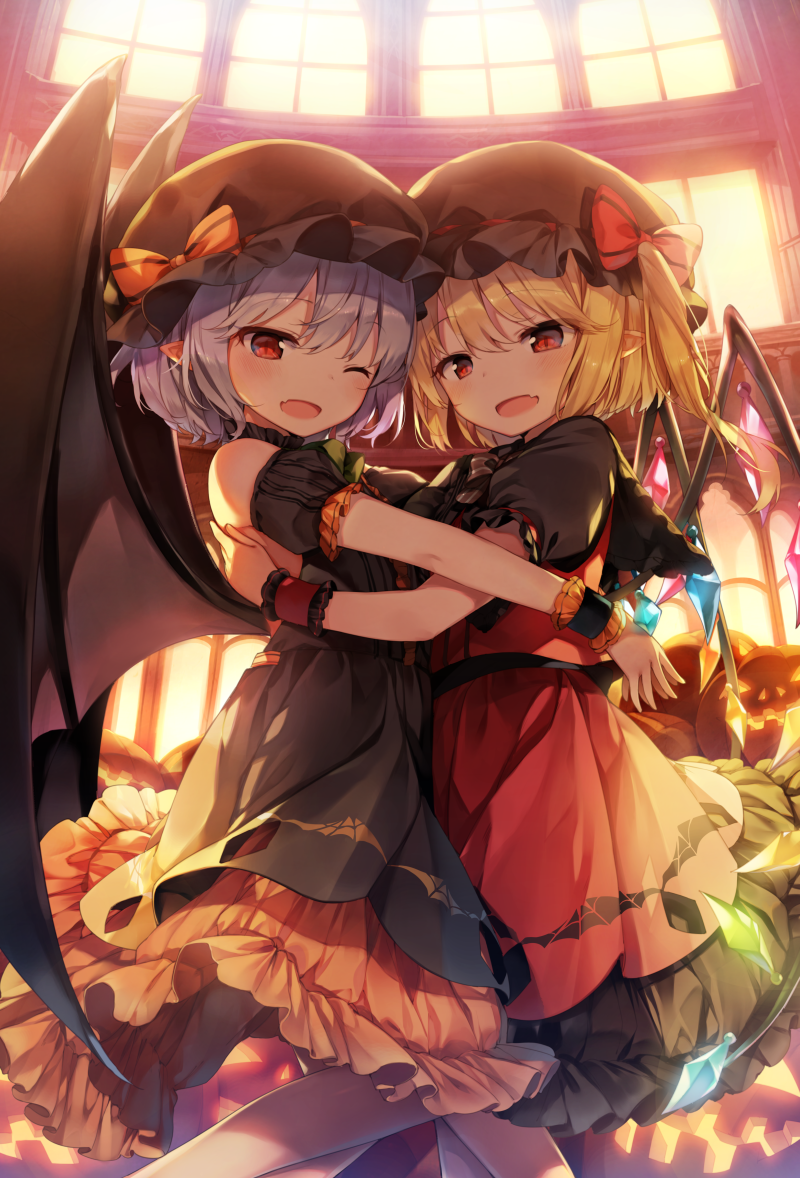 remilia scarlet and flandre scarlet (touhou) drawn by shnva