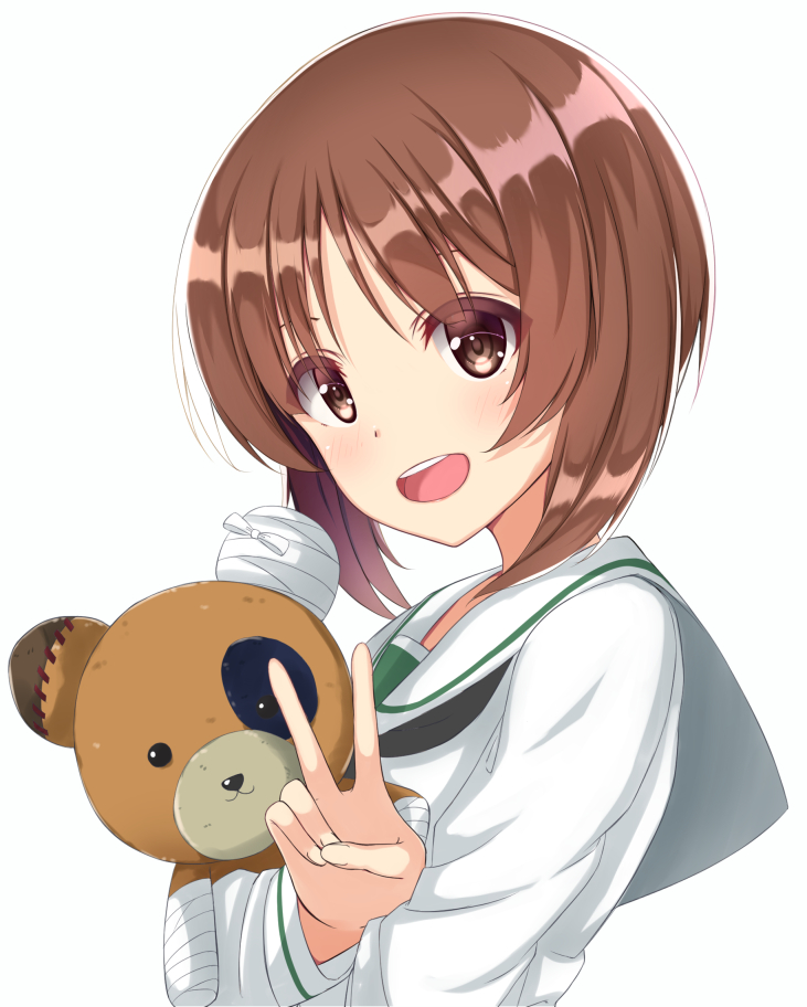 nishizumi miho and boko (girls und panzer) drawn by rurukuru