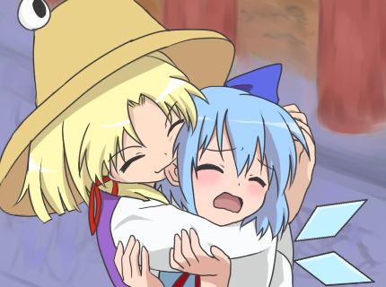 cirno and moriya suwako (touhou and 1 more) drawn by rizumu_(rhythmag)