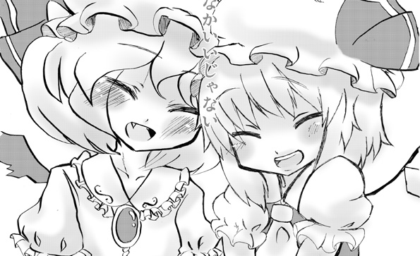 remilia scarlet and flandre scarlet (touhou) drawn by usa-pom