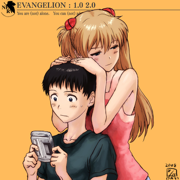 souryuu asuka langley and ikari shinji (neon genesis evangelion and 1 more) drawn by ikeda_(cpt)