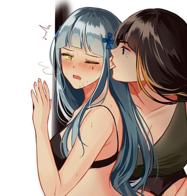 hk416 and m16a1 (girls' frontline) drawn by silence_girl