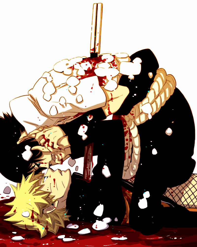 uzumaki naruto and uchiha sasuke (naruto) drawn by hoshino_lily
