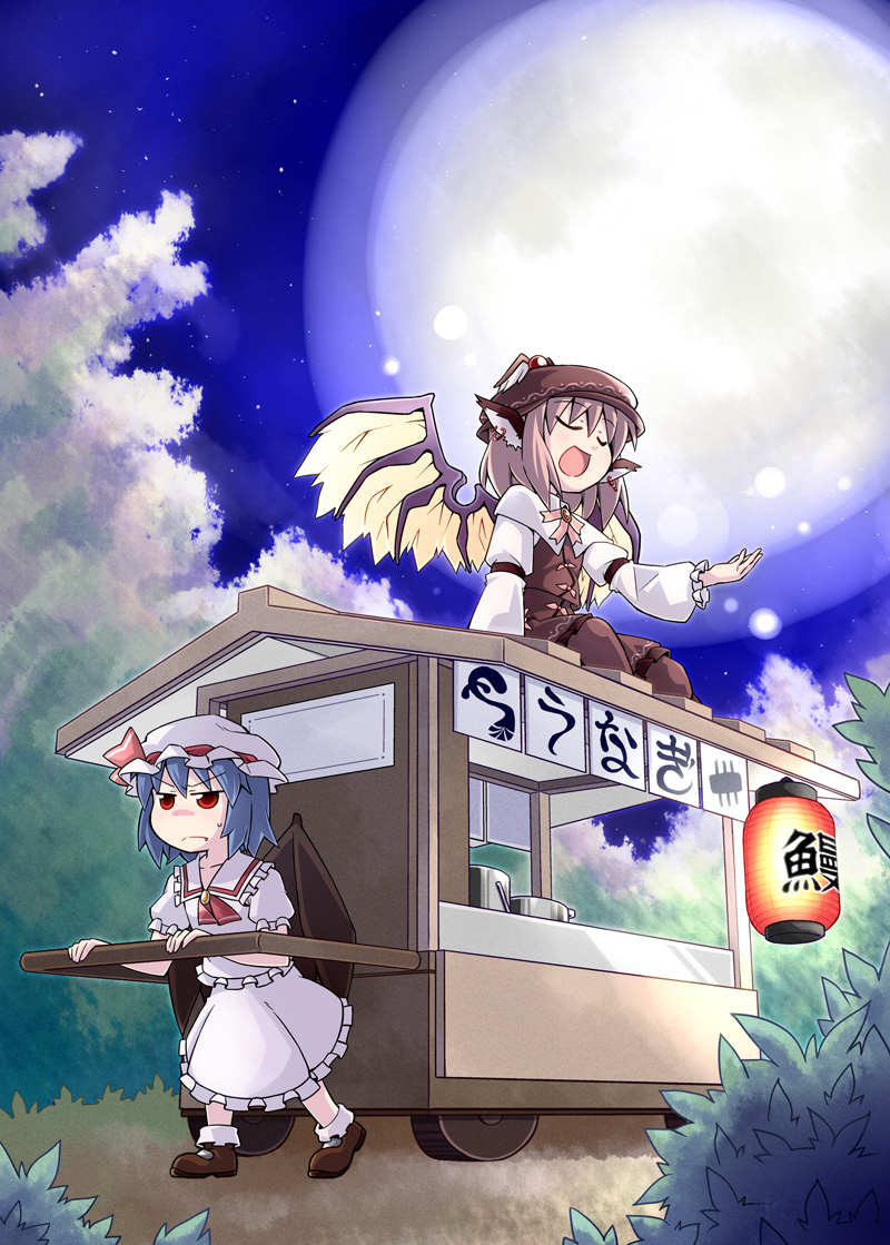 remilia scarlet and mystia lorelei (touhou) drawn by nekotoufu