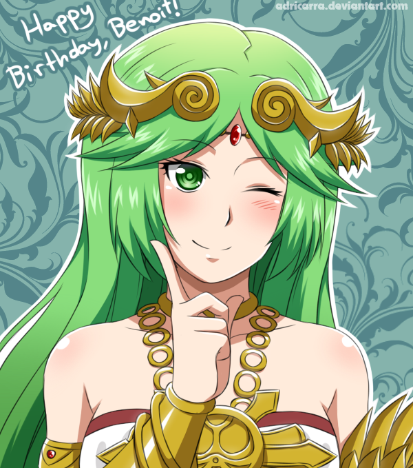 palutena (super smash bros. and 2 more) drawn by adricarra